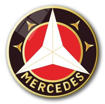 Mercedes Vintage Logo Art Design round special Glass Picture!